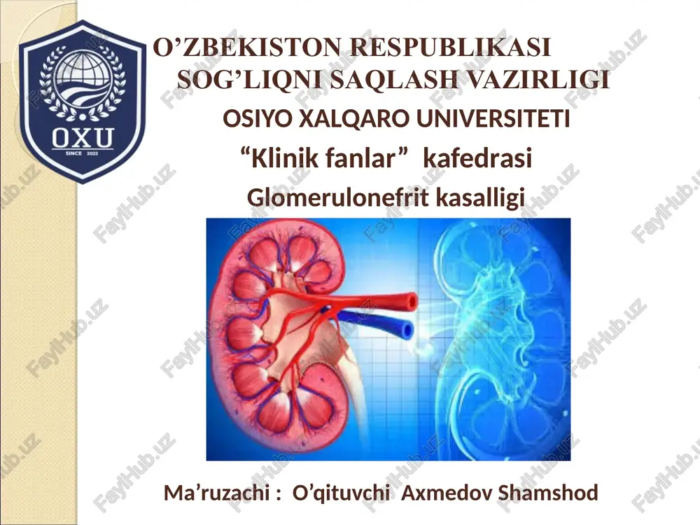 glomerulonefrit kasalligi — PPT