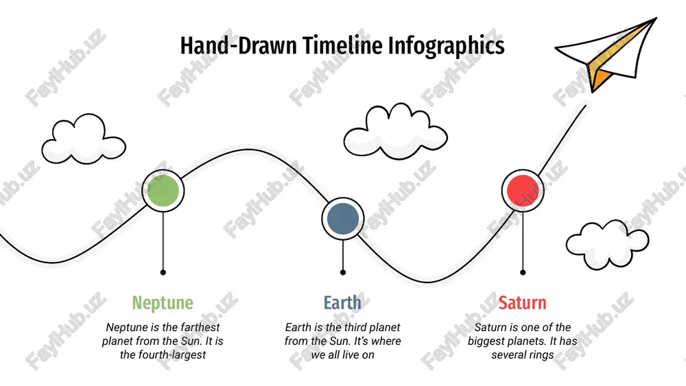 hand-drawn timeline infographics — PPTX