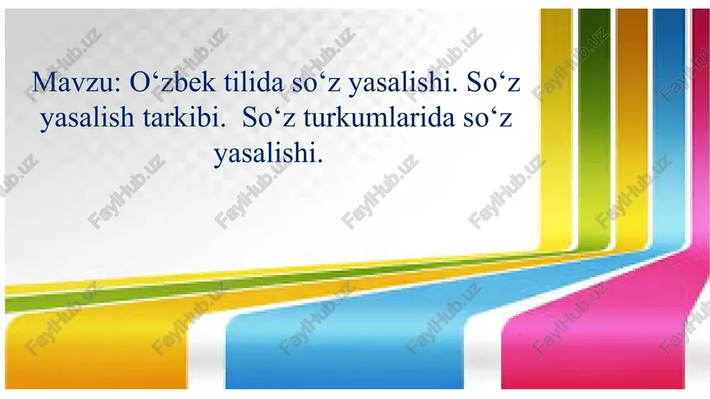 o‘zbek tilida so‘zyasalishi — PPTX