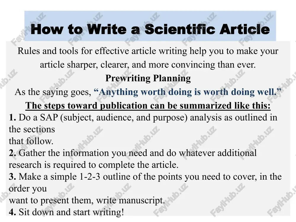 how to write a scientific article — PPTX