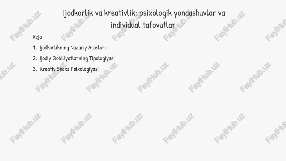 ijodkorlikning nazariy asoslari — PPTX