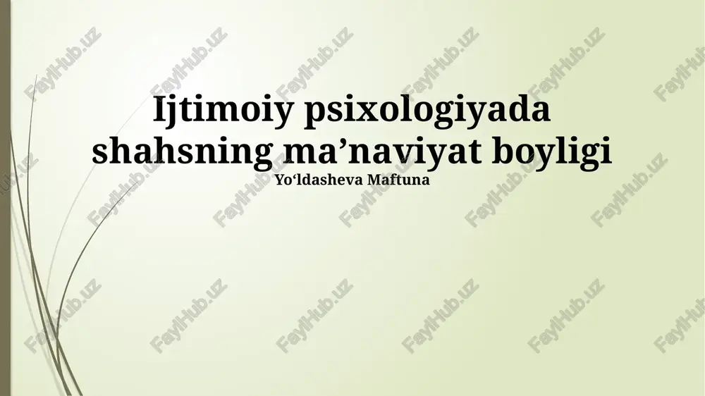 madaniy omillar va ma'naviy boylik — PPTX