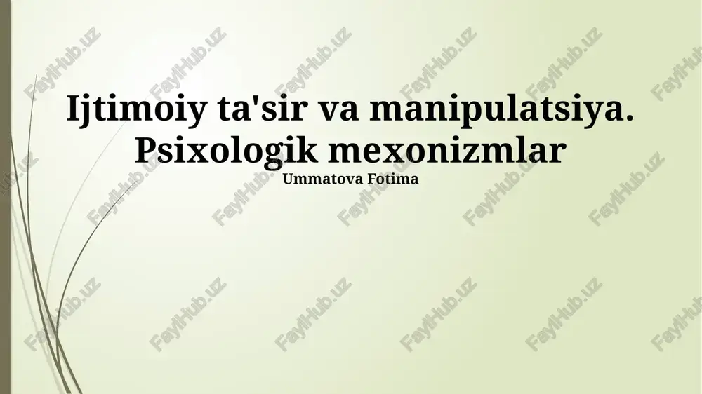 ijtimoiy ta'sir va manipulatsiya — PPTX