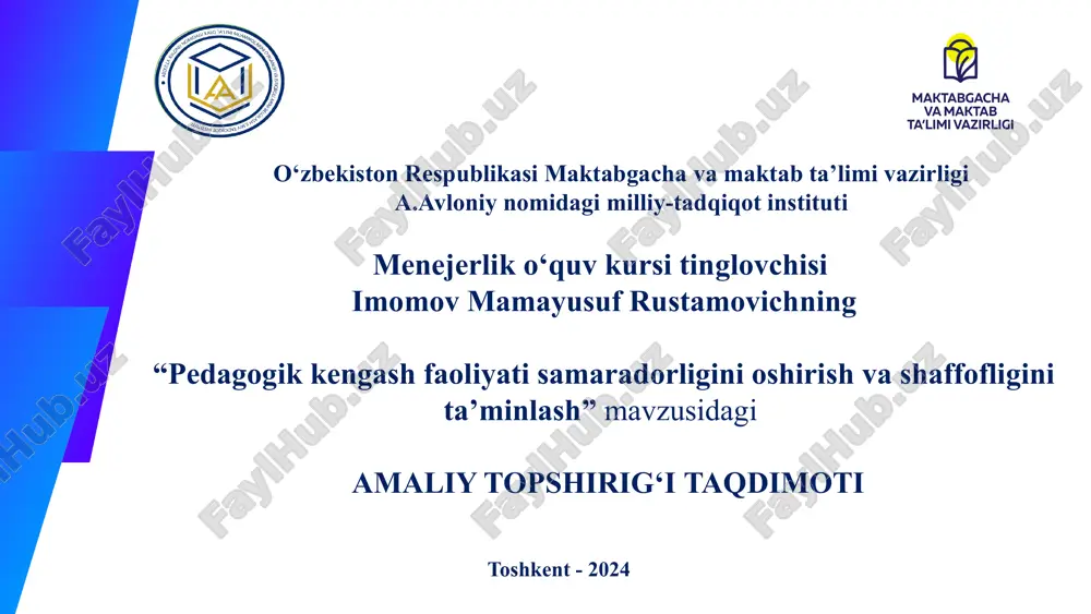 menejerlik o‘quv kursi — PPTX