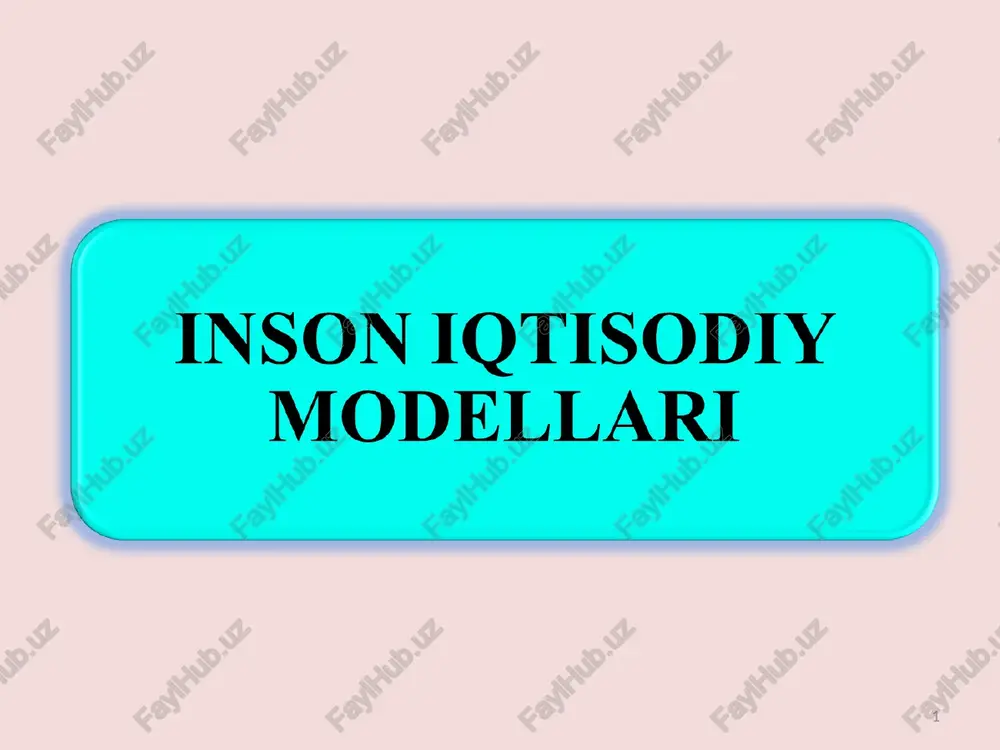 inson iotisodiy modellari — PPT