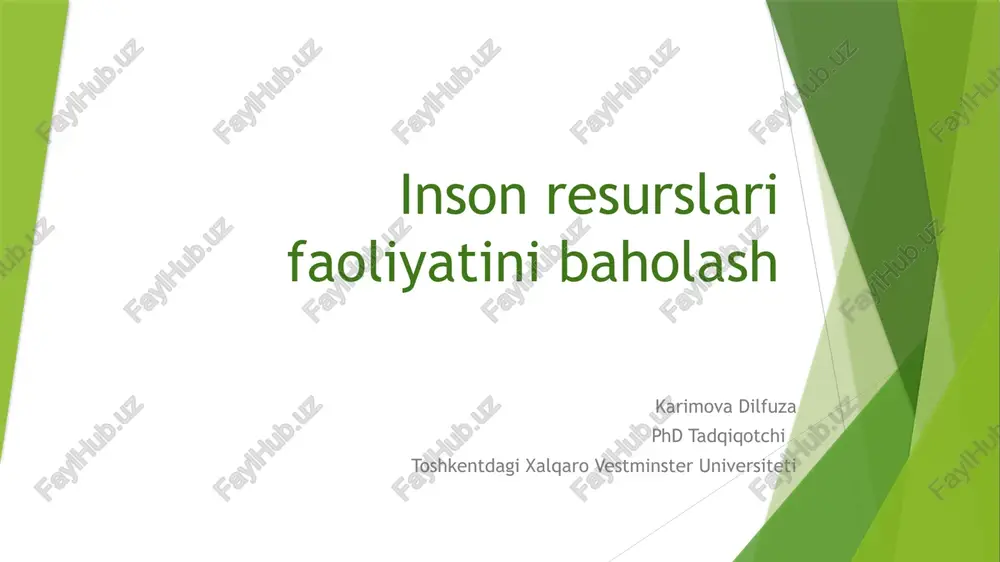 pedagogkadrlar faoliyati baholash — PPTX