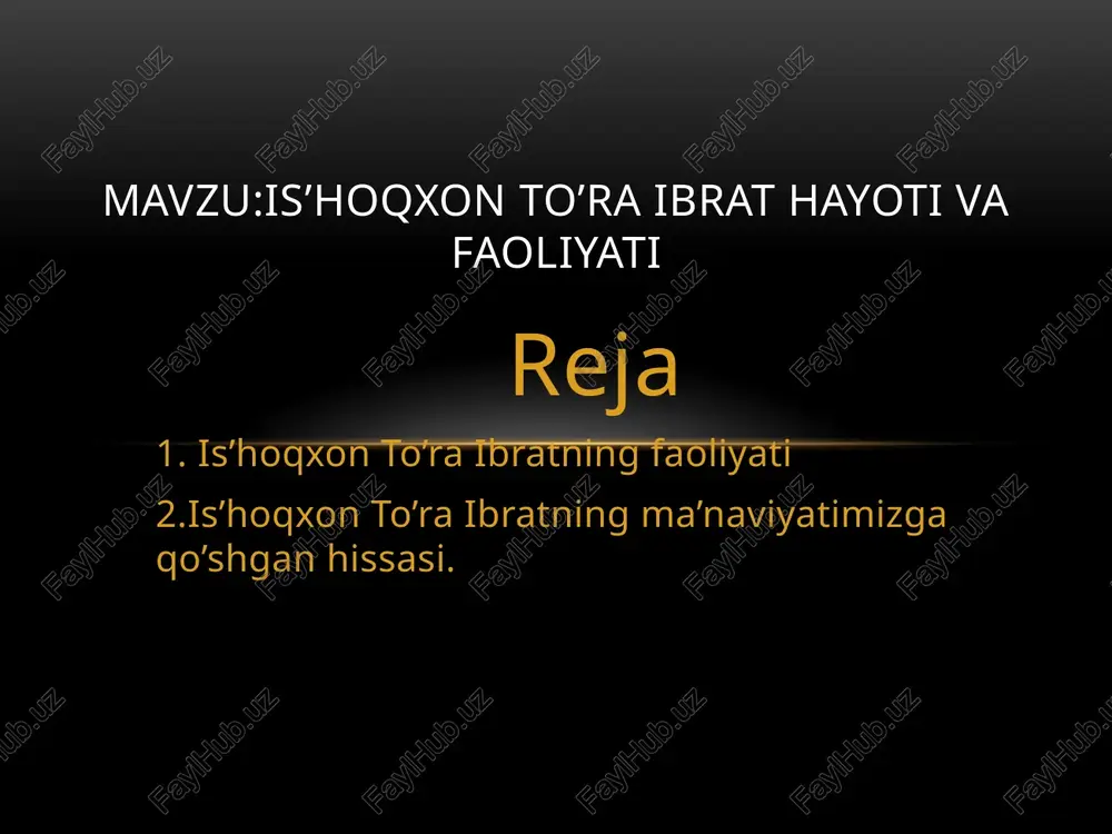 is’hoqxonto’ra ibrat — PPTX
