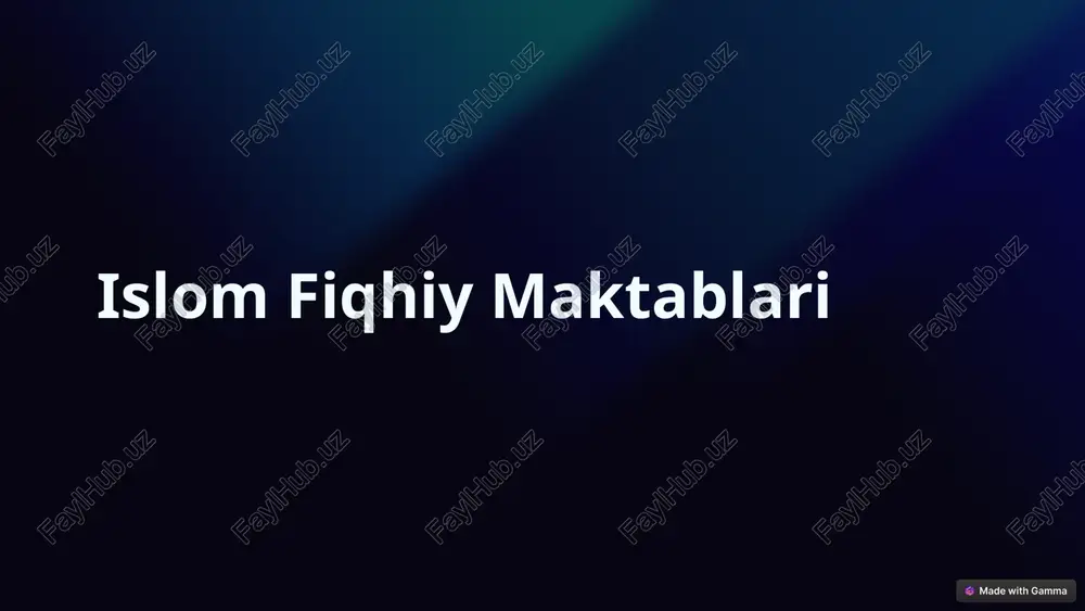 islom fiqhiy maktablari — PPTX