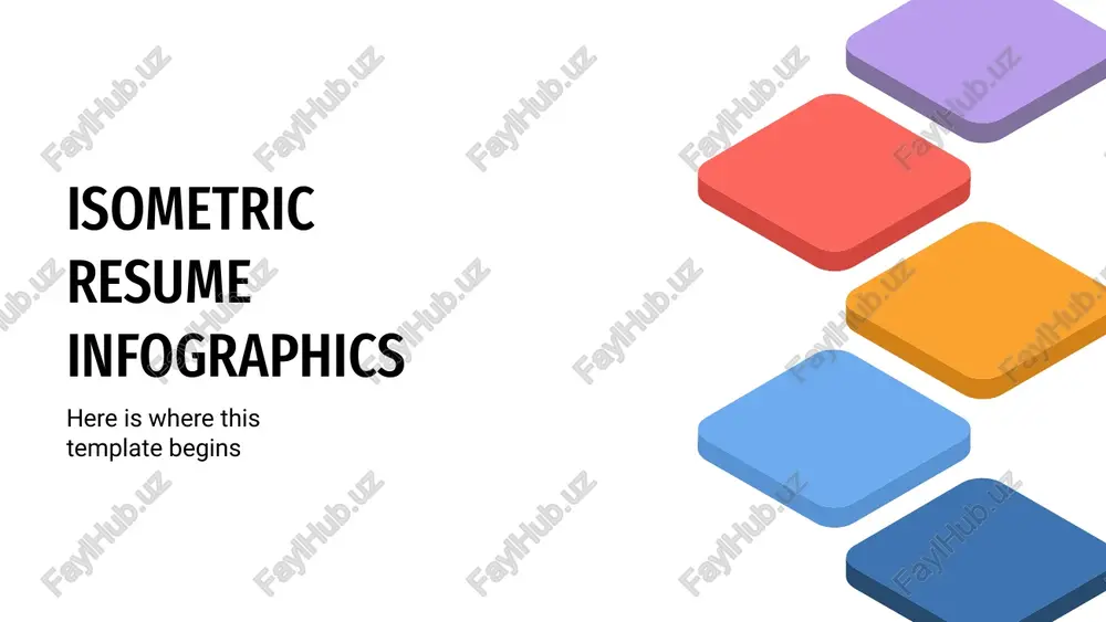 isometric resume infographics — PPTX
