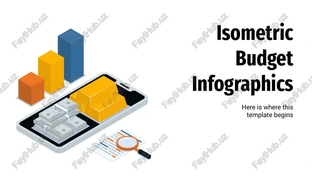isometric budget infographics — PPTX