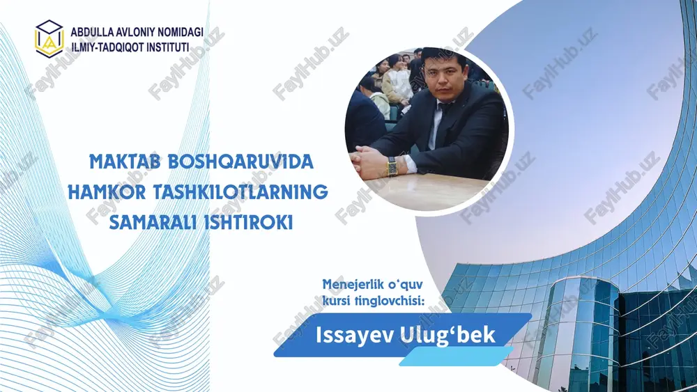 menejerlik o‘quv kursi tinglovchisi — PPTX
