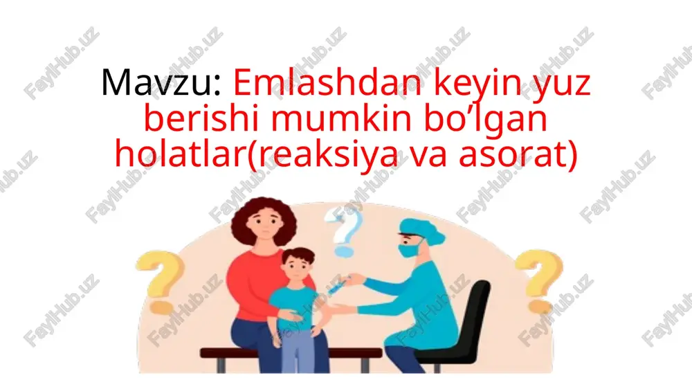 emlashdankeyingi reaksiyalar va asoratlar — PPTX