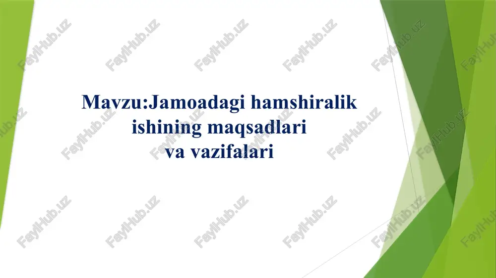 jamoadagihamshiralikishiningmaqsadlarivavazifalari — PPTX