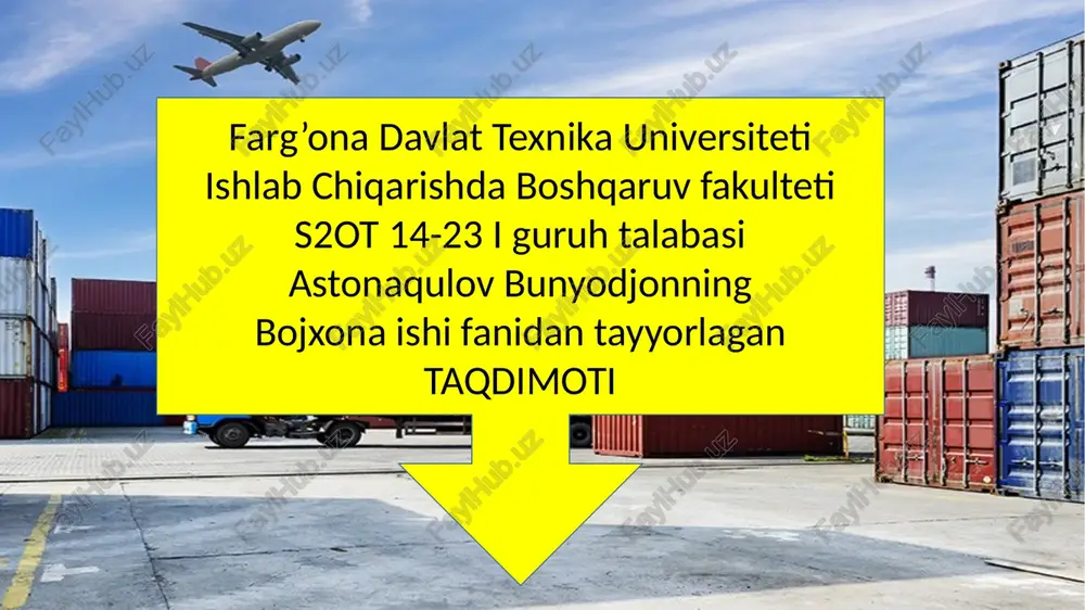jahon bojxona tashkiloti — PPTX