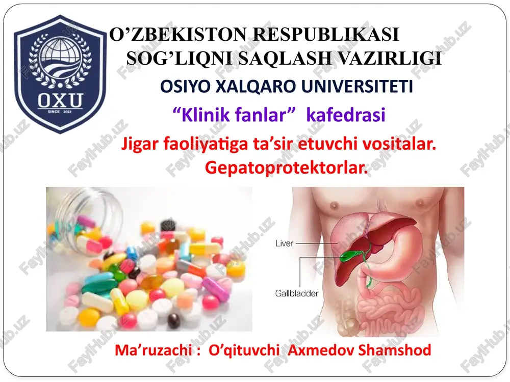 gepatoprotektorlar — PPTX