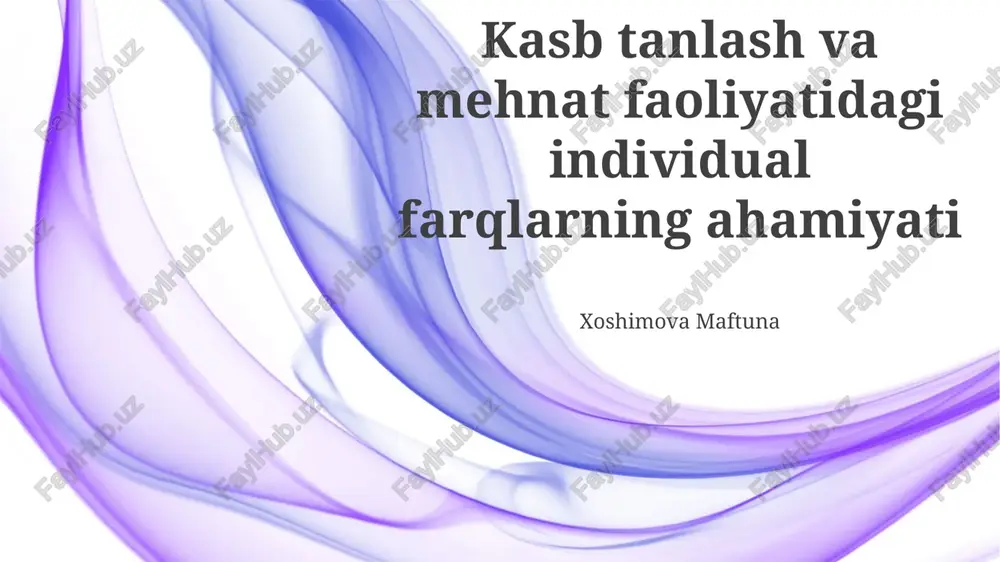 kasb tanlashning ahamiyati — PPTX