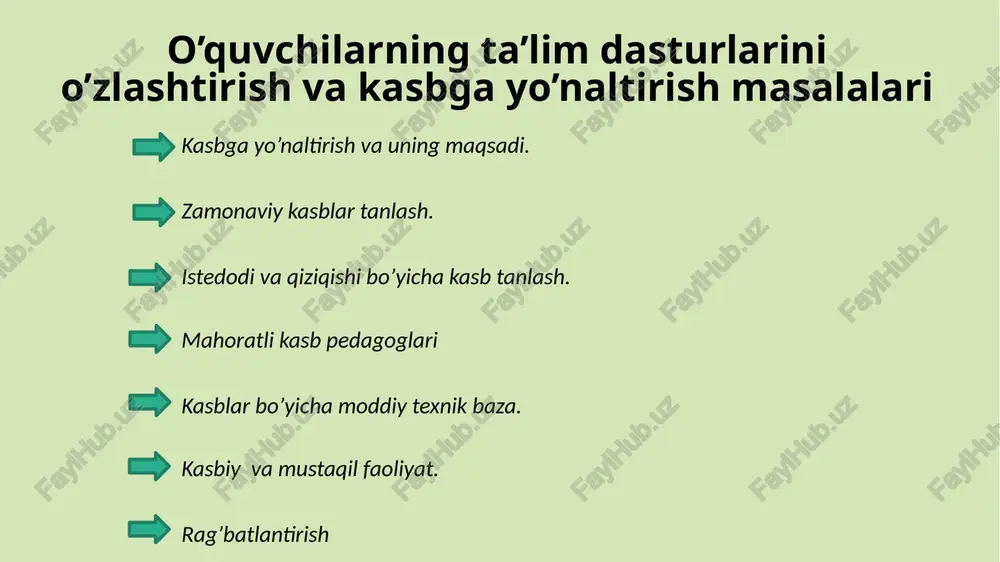 kasbga yo'naltirish va uning maqsadi — PPT