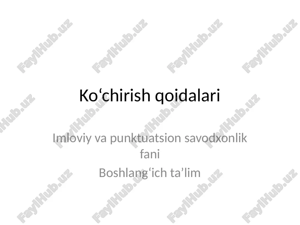 imloviy va punktuatsion savodxonlik fani — PPTX
