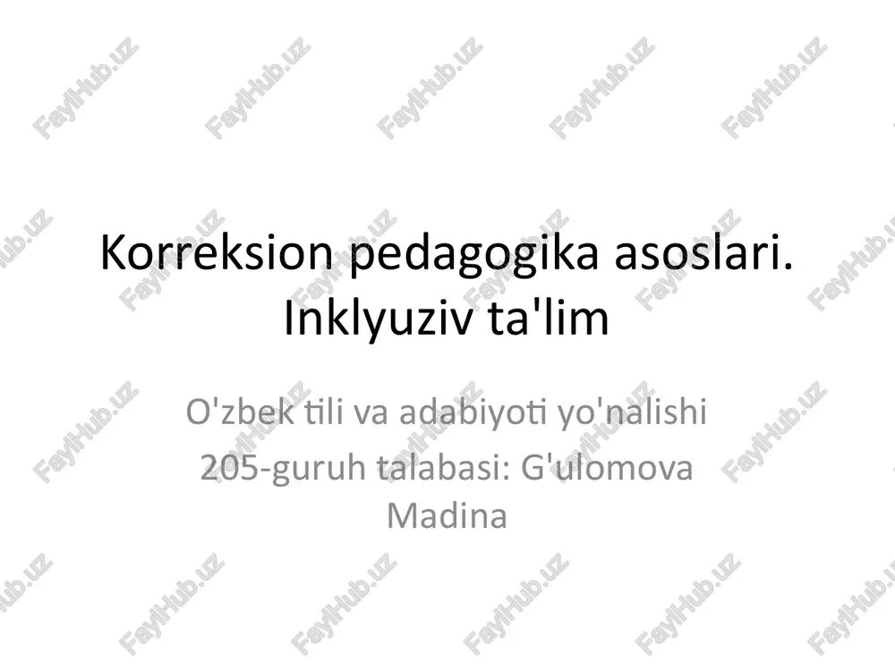 korreksion pedagogika asoslari — PPTX