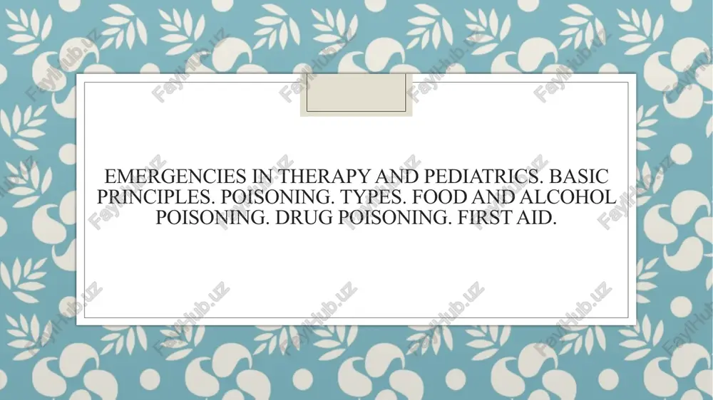 emergencies in therapy and pediatrics — PPTX