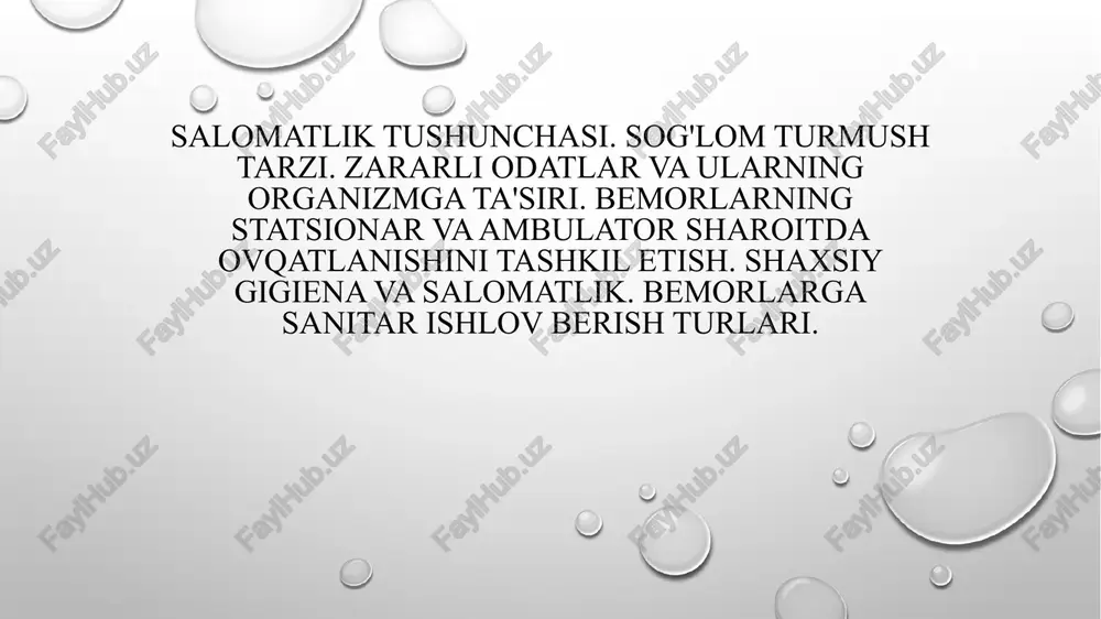 salomatlik tushunchasi — PPTX