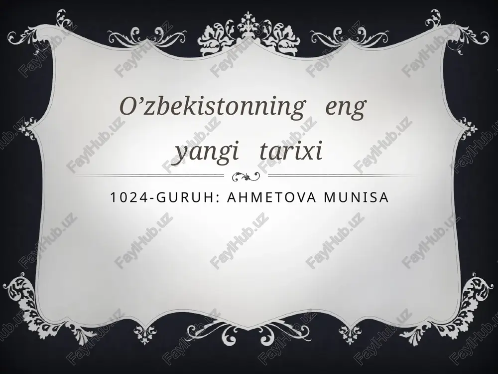 o’zbekistonning eng yaxshi tarixi — PPTX