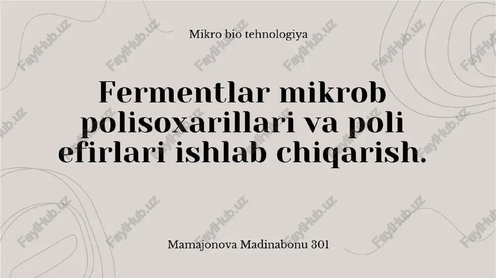 mikro bio tehnologiya — PPTX