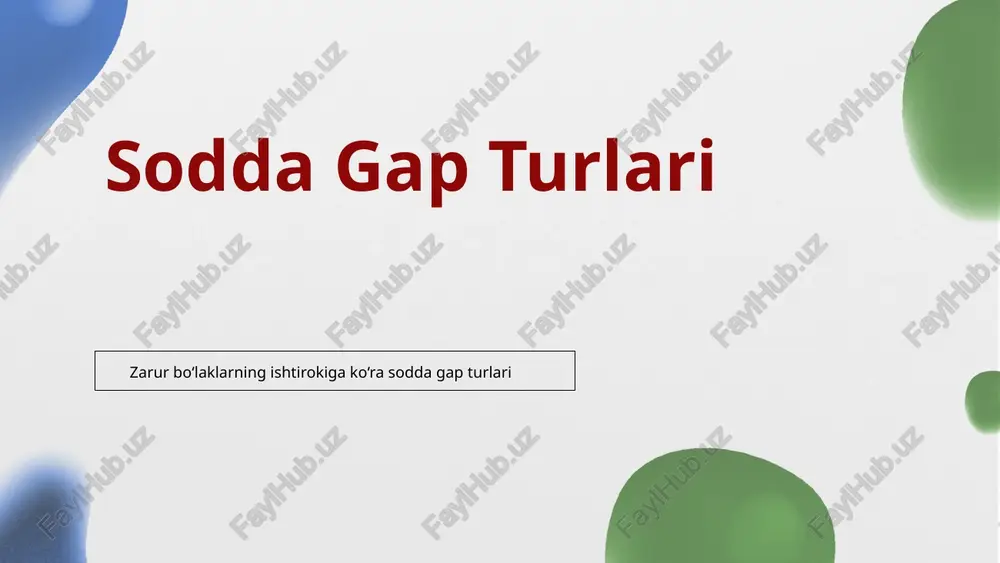 sodda gap turlari — PPTX