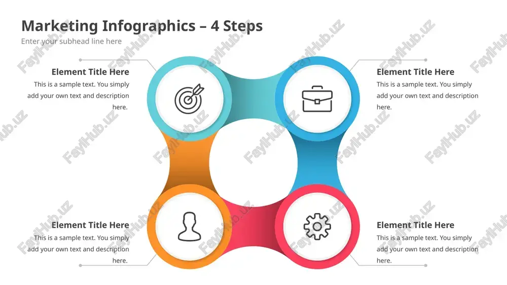 marketing infographics – 4 steps — PPTX