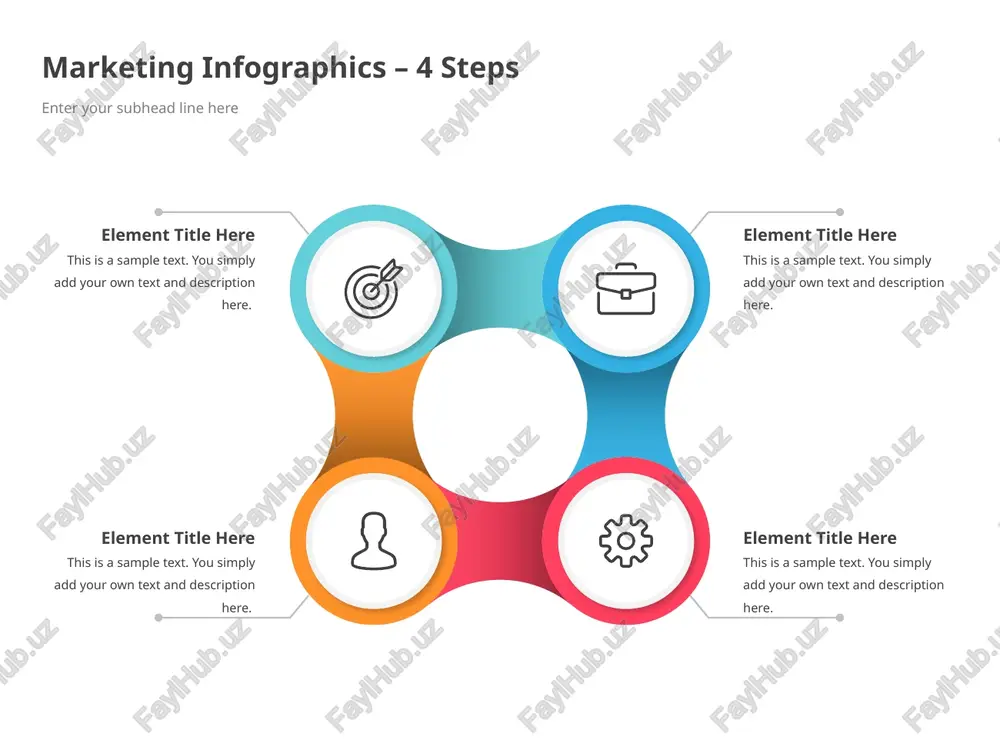 marketing infographics – 4 steps — PPTX