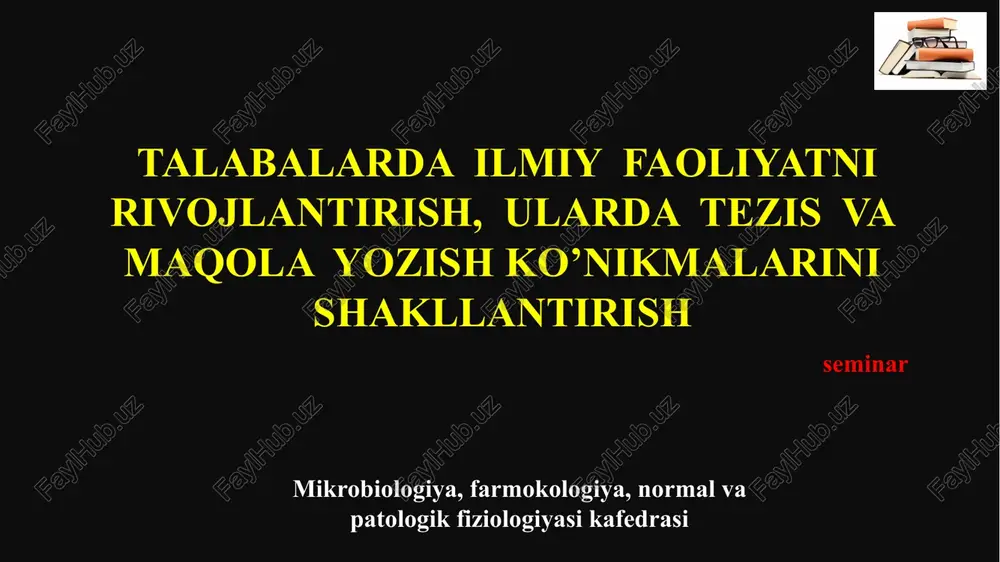 tezis va maqola yozish ko'nikmasi — PPTX