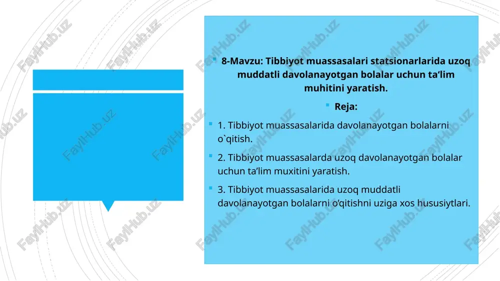 tibbiyot muassasalari davolanayotgan bolalar — PPTX