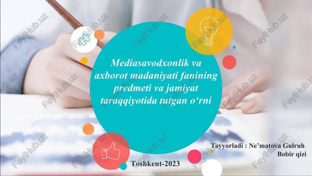 mediasavodxonlik va axborot madaniyati — PPTX