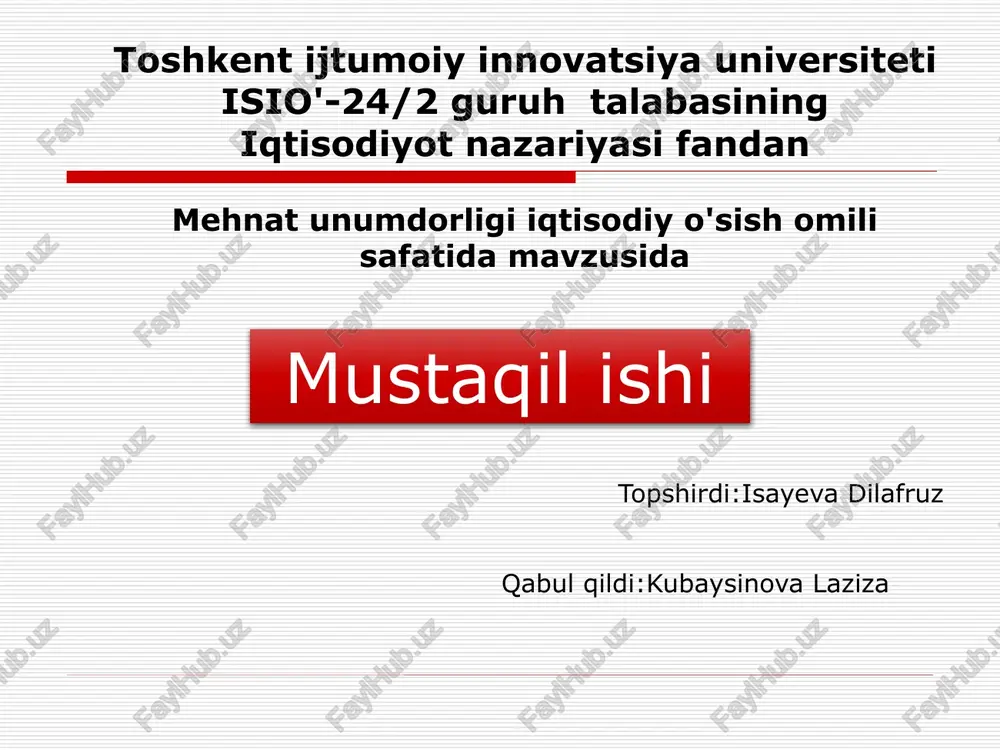 iqtisodiyot nazariyasi — PPTX