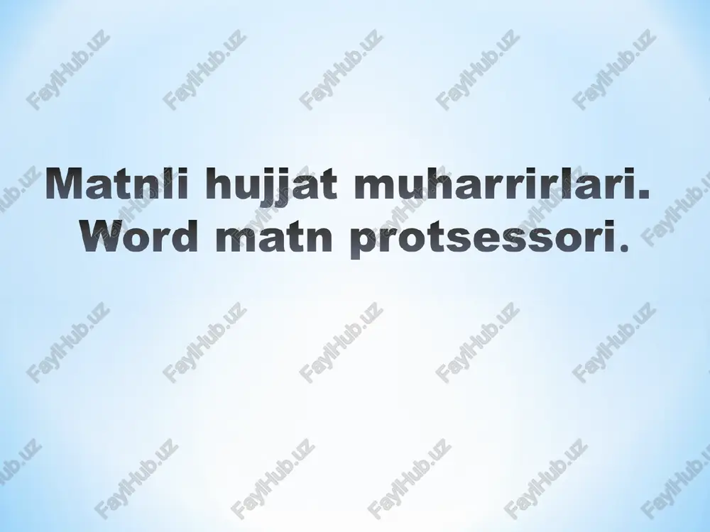 ms word matn muharrirlari — PPT