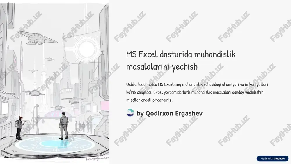 ms excel dasturida muhandislik masalalarini yechish — PPTX