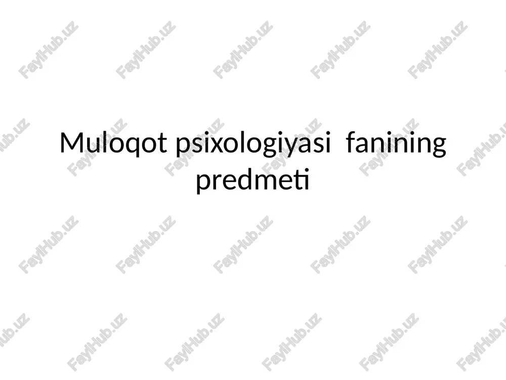 muloqot psixologiyasi — PPTX