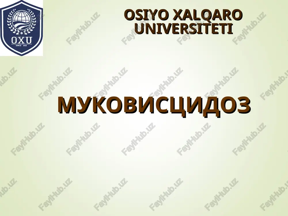 mukovistsidoz — PPT