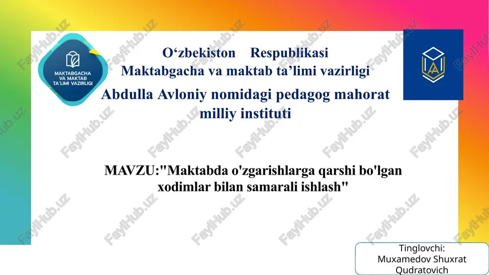 abdullaavloniy nomidagi pedagog mahorat milliy instituti — PPTX