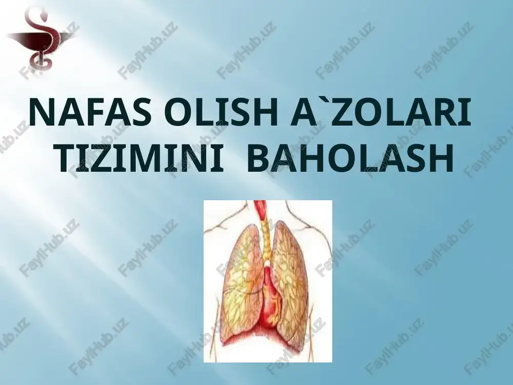 nafas olish a`zolari tizimini baholash — PPTX
