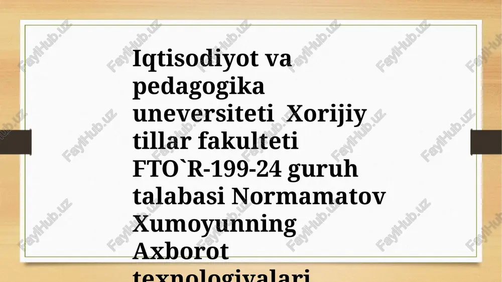 bulutli texnologiyalar va ularning afzalliklari — PPTX