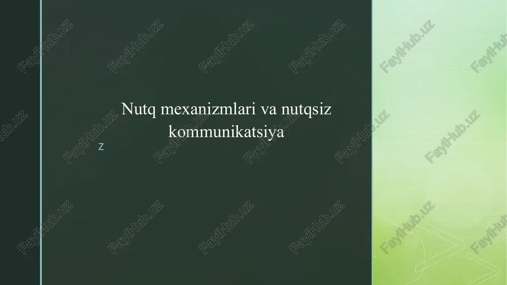 nutq mexanizmlari va nutqsiz kommunikatsiya — PPTX