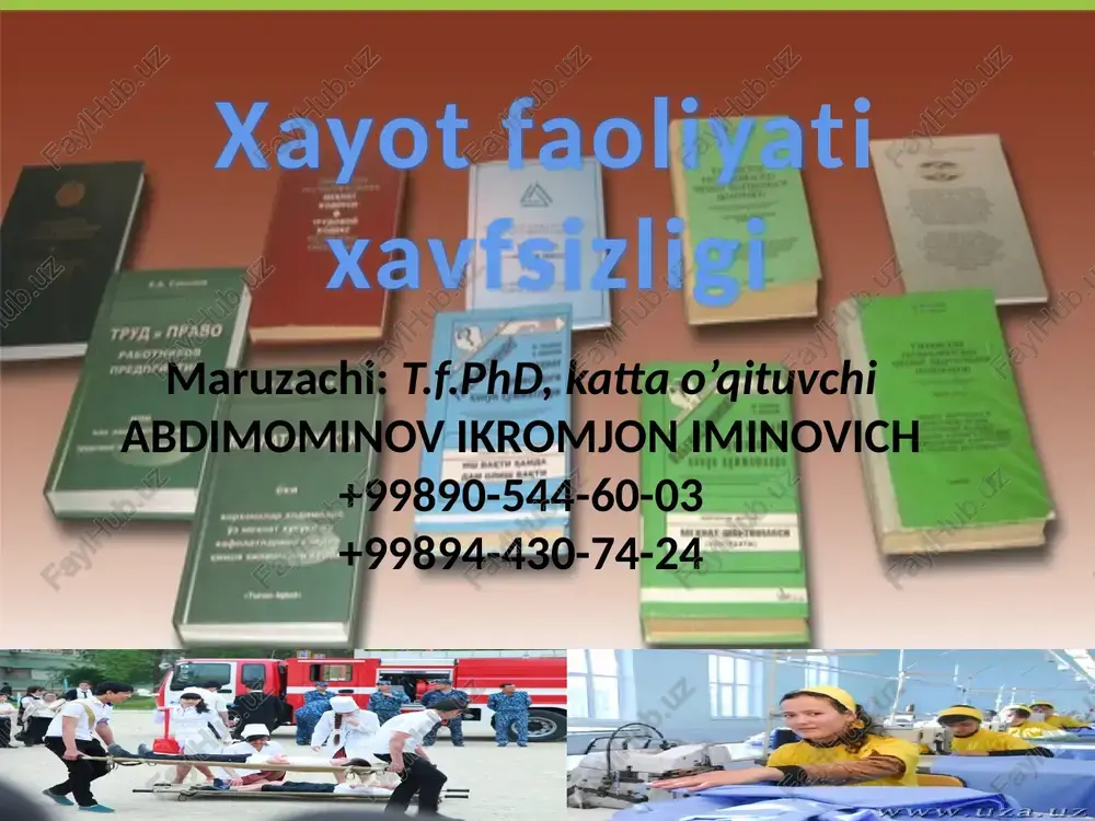 xayot faoliyati xavfsizligi — PPTX