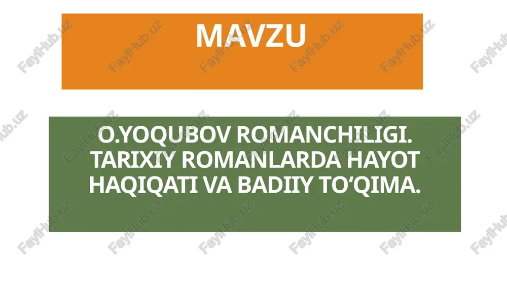 o.yoqubov romanchiligi — PPTX