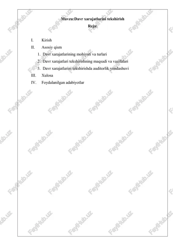 davr xarajatlarini tekshirish — PDF