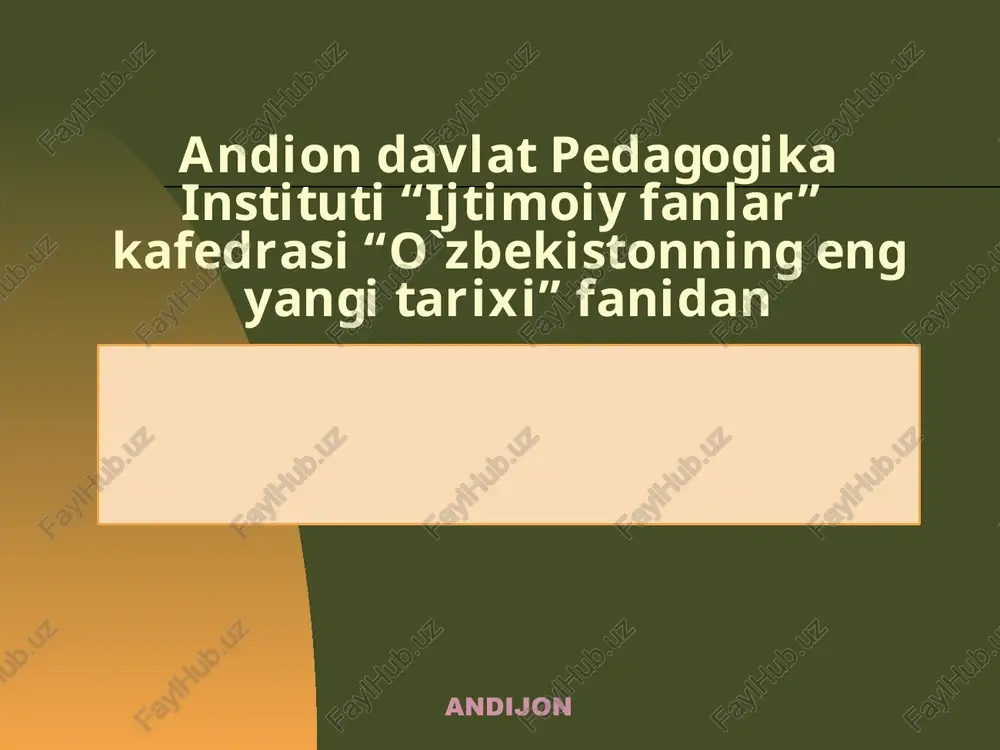 ta'lim sohasida amalga oshirilgan o'zgarishlar — PPTX