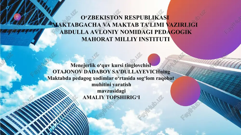 menejerlik o‘quv kursi — PPTX