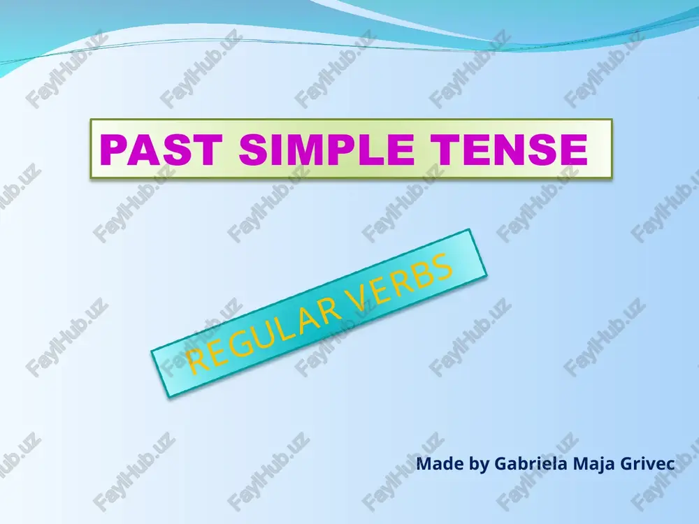 past simple tense — PPT