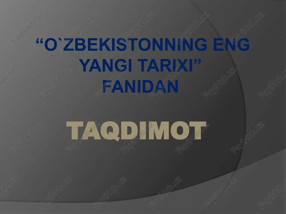 o'zbekistonning iqtisodiy va ma'naviy jarayonlari — PPTX