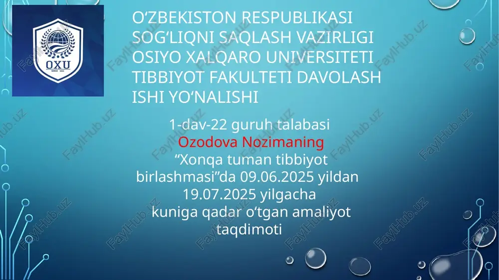 xonqatumantibbiyotbirlashmasi — PPTX